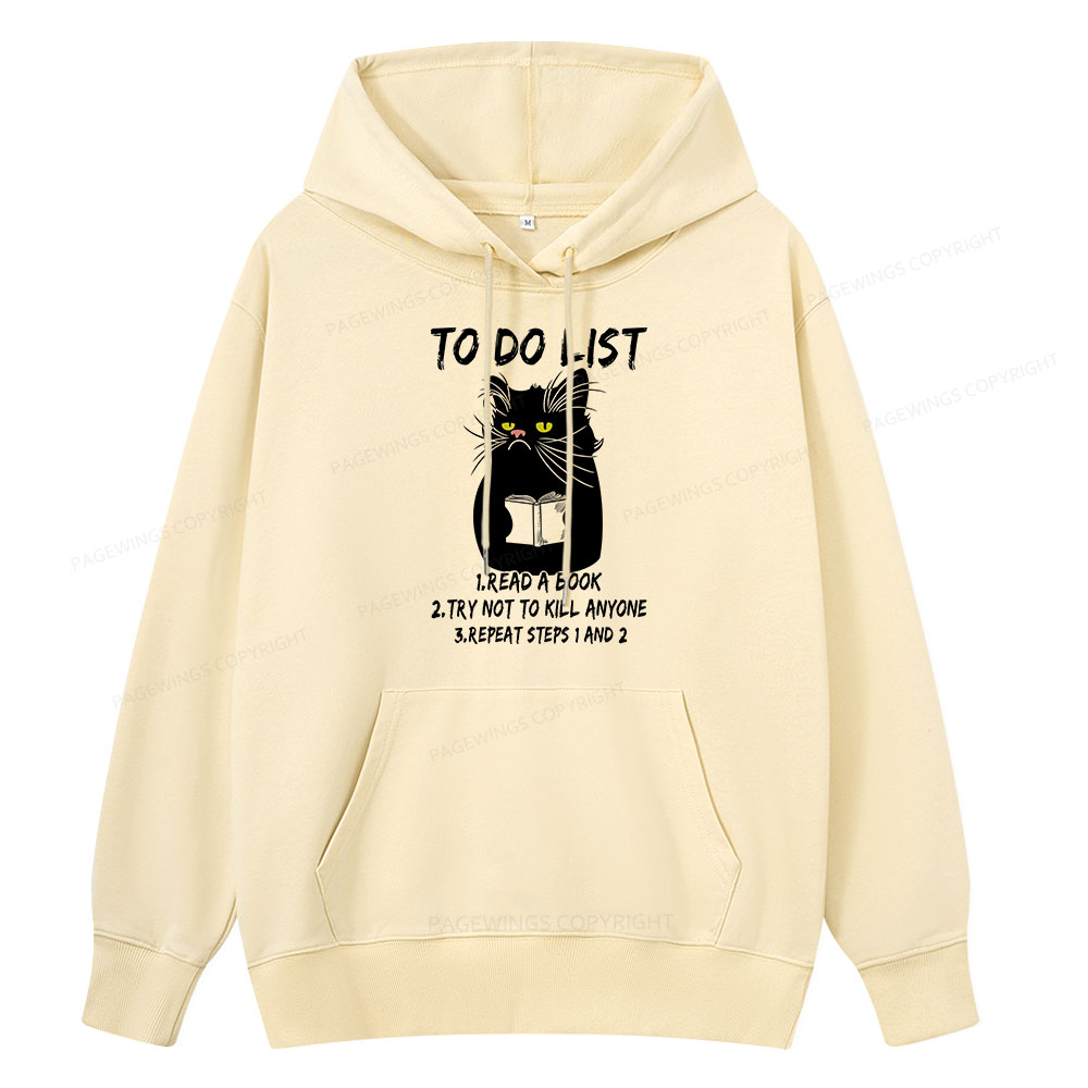 Pagewings Black Cat To Do List Unisex Classic Hoodie
