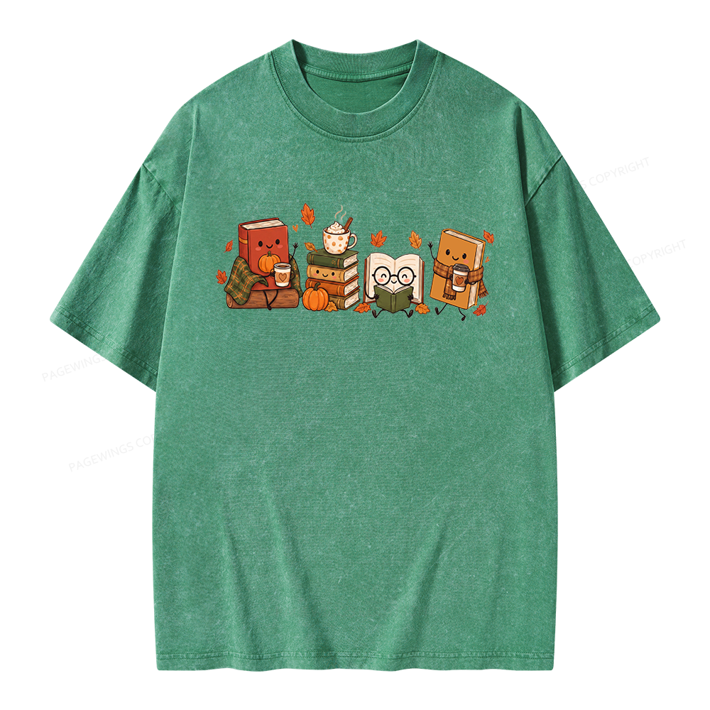 Pagewings Cozy Book Lover Unisex Washed T-shirt