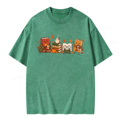 Pagewings Cozy Book Lover Unisex Washed T-shirt