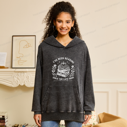 Pagewings I’ve Been Reading Since The Late 1900s Unisex Washed Hoodie