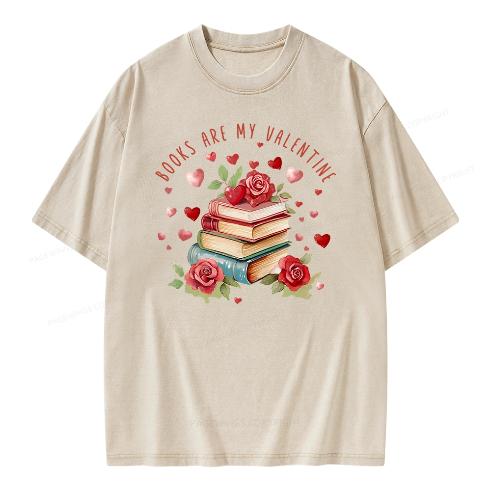 Pagewing Books Are My Valentine Unisex Washed T-shirt
