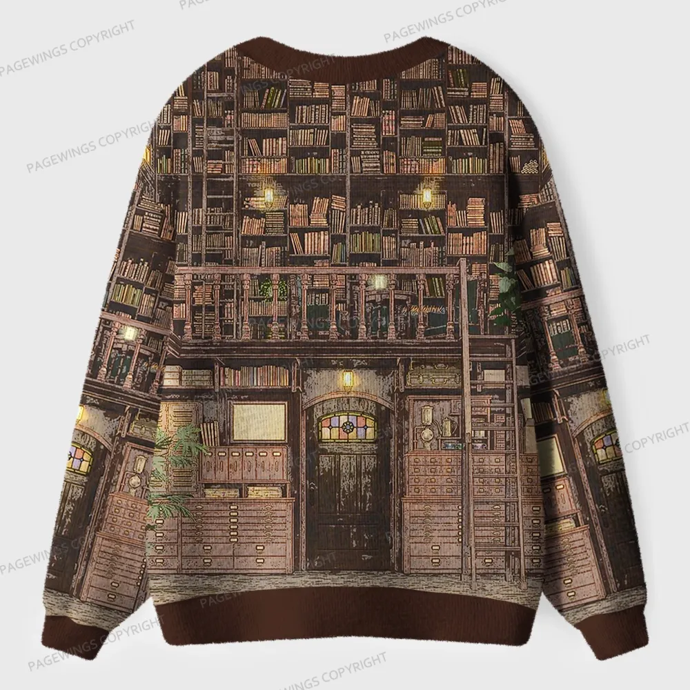 Pagewings Library Unisex Ugly Cardigan Sweaters