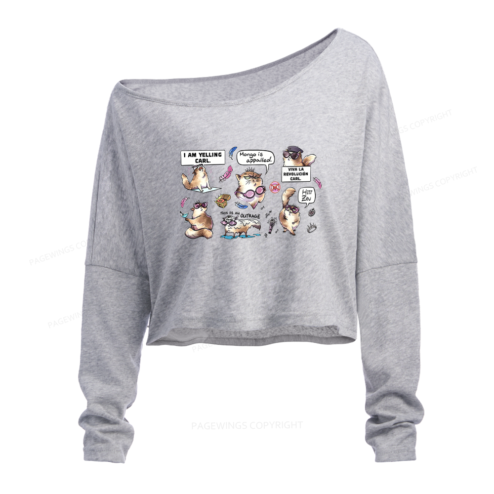 Pagewings Sci Fi Bookish Slouchy Long Sleeve Off Shoulder T-shirt