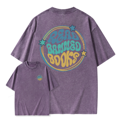 Pagewings Read Banned Books Unisex Washed T-shirt