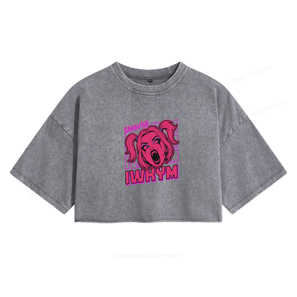 Pagewings Sci Fi Bookish Women's Washed Cropped T-shirt