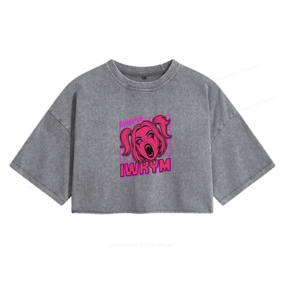 Pagewings Sci Fi Bookish Women's Washed Cropped T-shirt