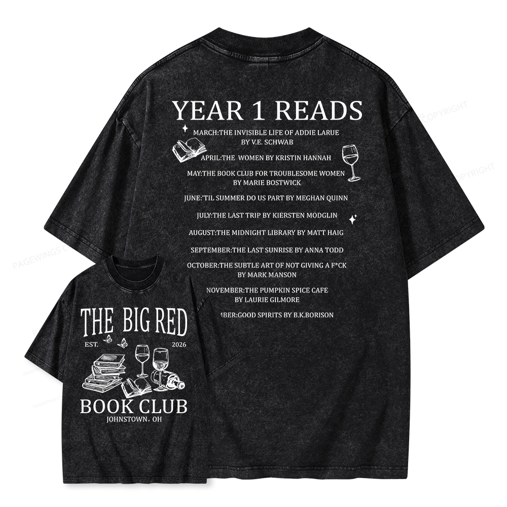 Pagewings Personalized Book Club Unisex Washed T-shirt