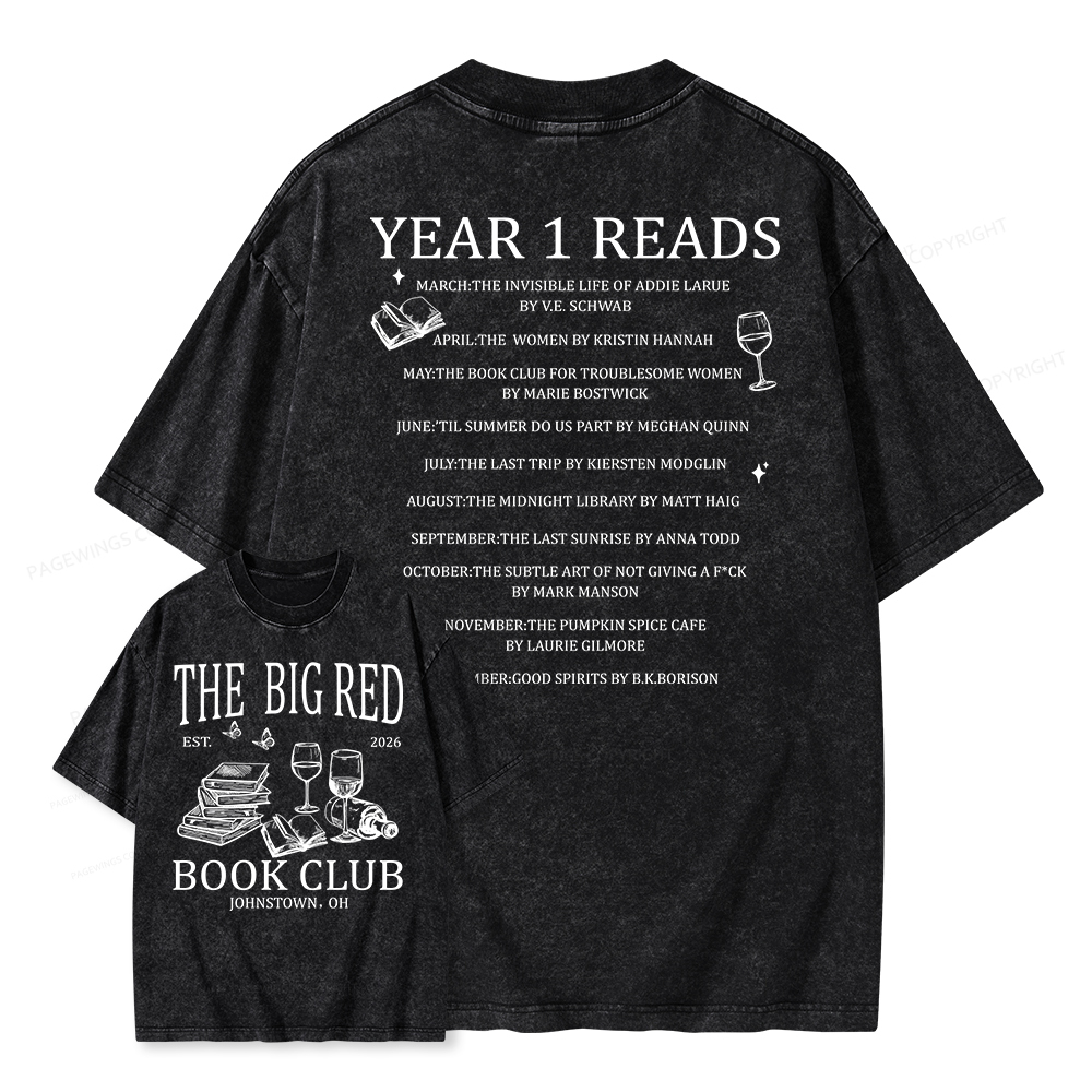 Pagewings Personalized Book Club Unisex Washed T-shirt