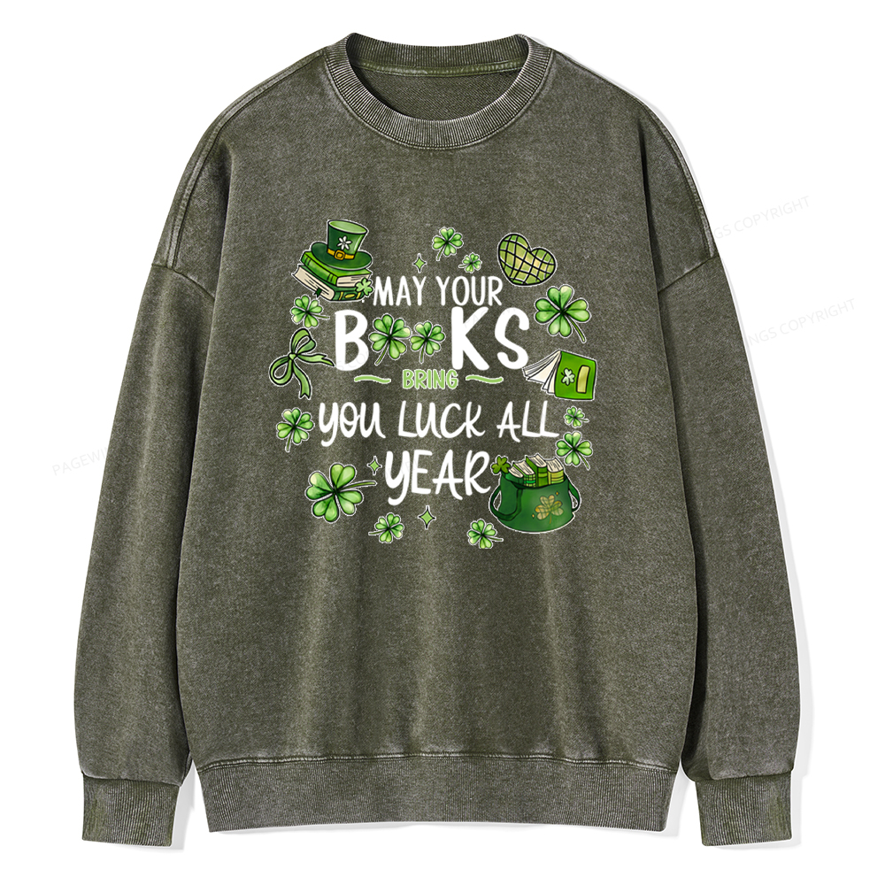 Pagewings St. Patrick's Day Lucky Unisex Washed Sweatshirt