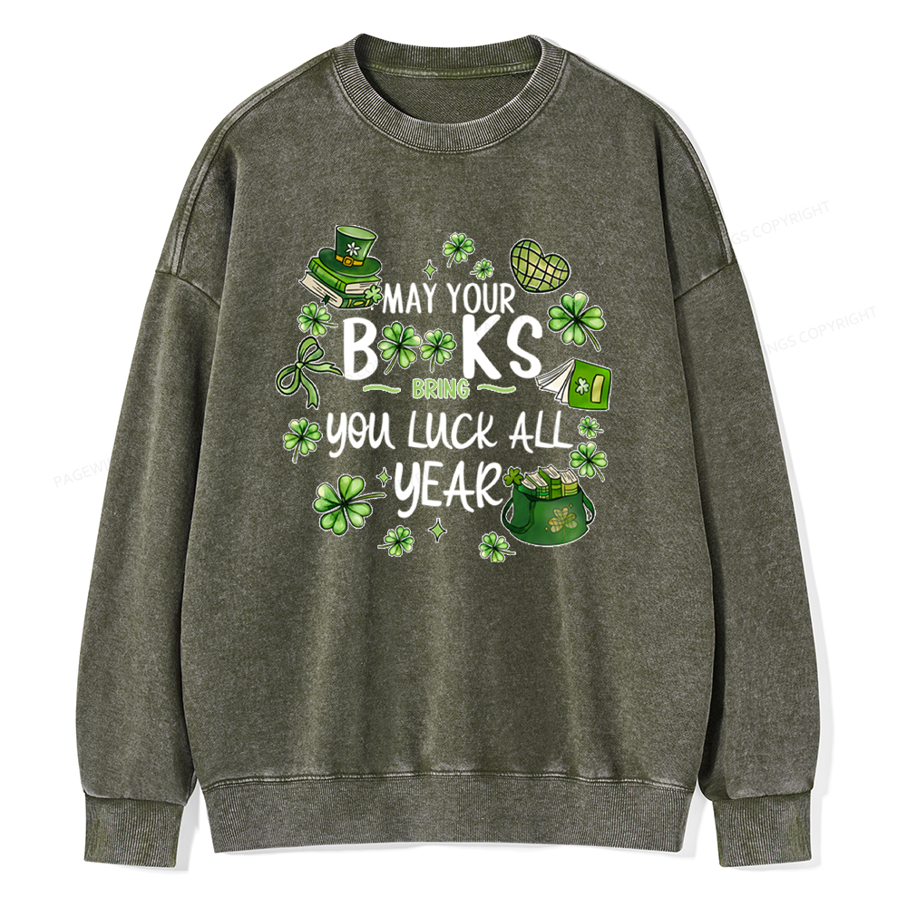 Pagewings St. Patrick's Day Lucky Unisex Washed Sweatshirt