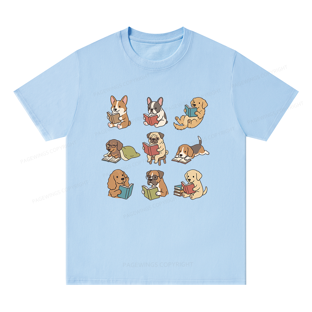 Pagewings Funny Dog Reading Unisex Classic T-shirt