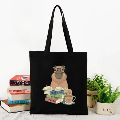 Pagewings Capybara Reading Tote Bag