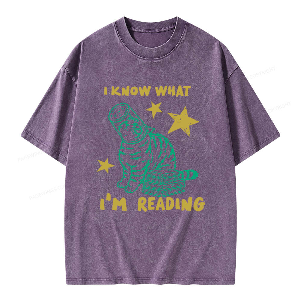 Pagewings I Know What I’m Reading Unisex Washed T-shirt
