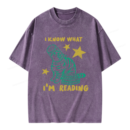 Pagewings I Know What I’m Reading Unisex Washed T-shirt