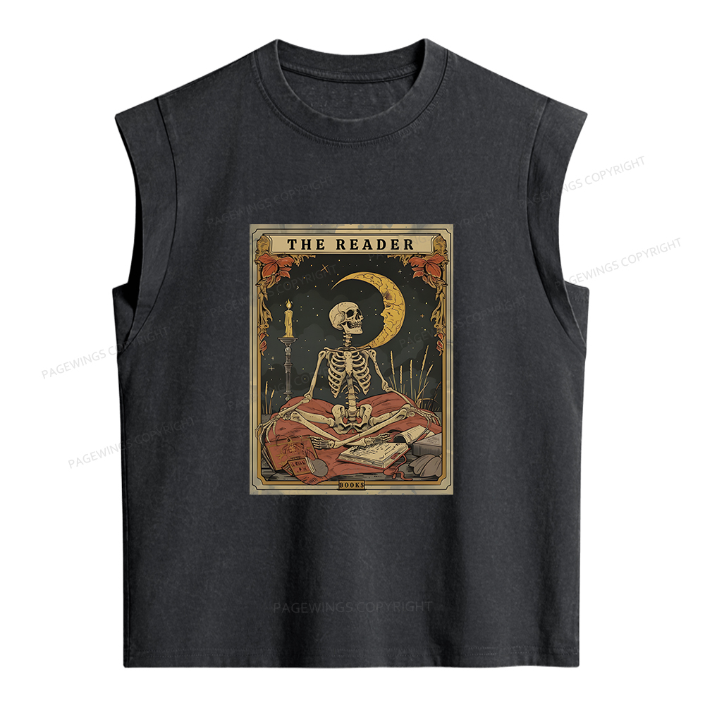 Pagewings The Reader Tarot Card Women's Washed Tank Top