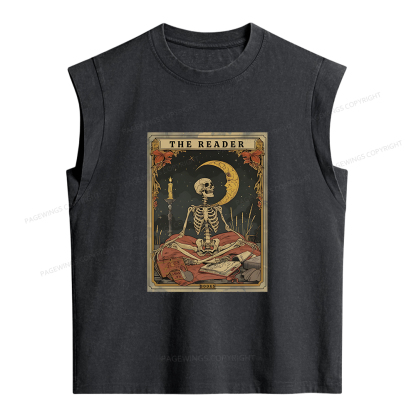 Pagewings The Reader Tarot Card Women's Washed Tank Top