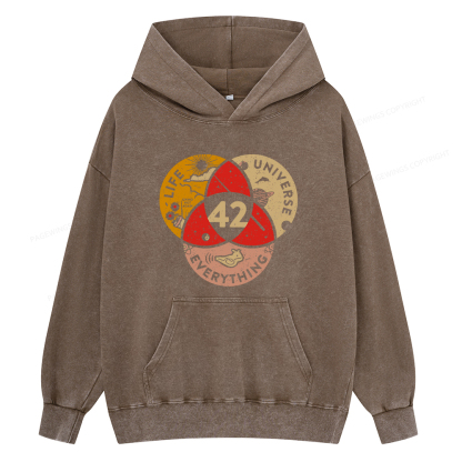 Pagewings 42 The Answer To Life The Universe And Everything Unisex Washed Hoodie