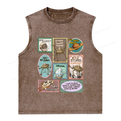 Pagewings Amaze Retro Sci-Fi Unisex Washed Tank Top