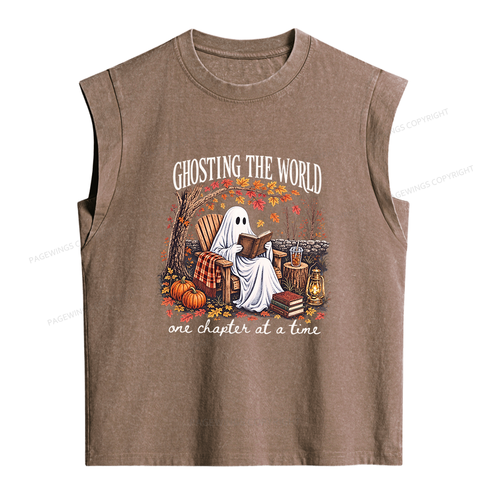 Pagewings Ghosting The World Sublimatio Women's Washed Tank Top