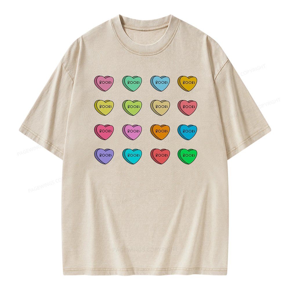 Pagewings Valentine's Day Librarian Unisex Washed T-shirt