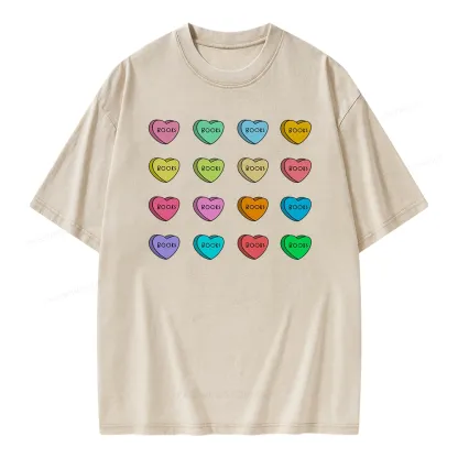 Pagewings Valentine's Day Librarian Unisex Washed T-shirt