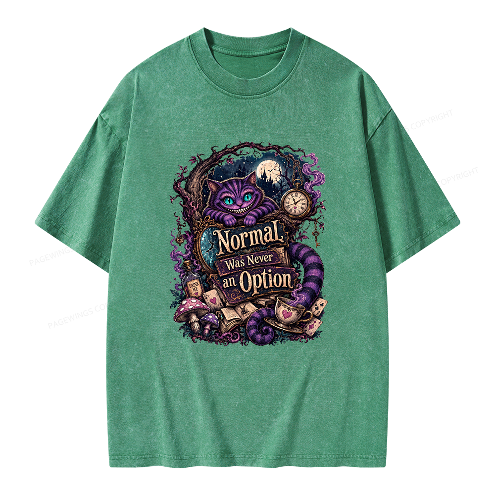 Pagewings Normal Was Never an Option Unisex Washed T-shirt