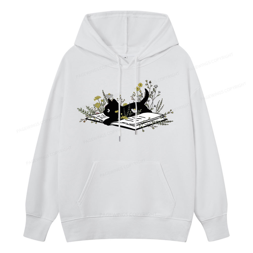 Pagewings Cute Book Cat Unisex Classic Hoodie