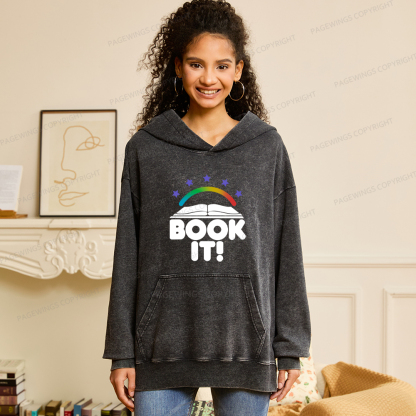 Pagewings Book It Unisex Washed Hoodie