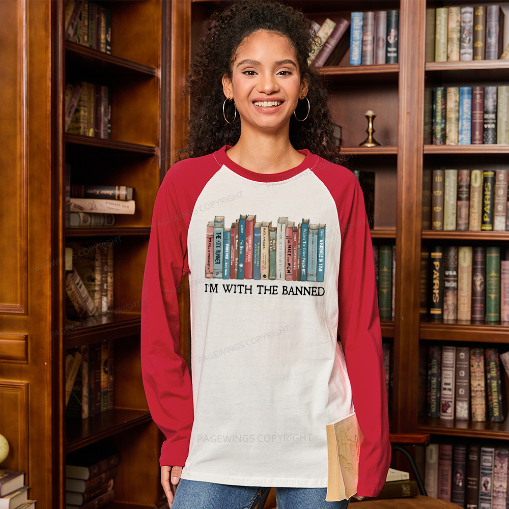 Pagewings I'm With The Banned Long Sleeve Raglan T-shirt