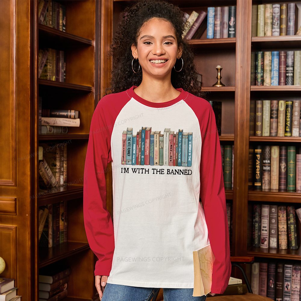 Pagewings I'm With The Banned Long Sleeve Raglan T-shirt