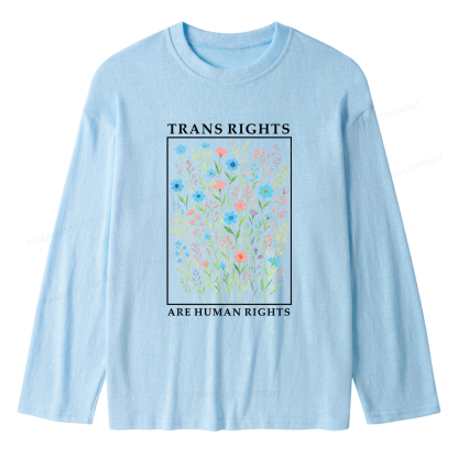 Pagewings Trans Rights Are Human Rights Unisex Lightweight Long Sleeve T-Shirt