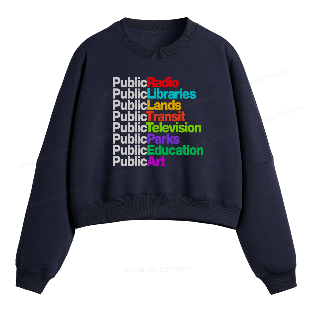 Pagewings Public Libraries Fleece Crop Sweatshirt