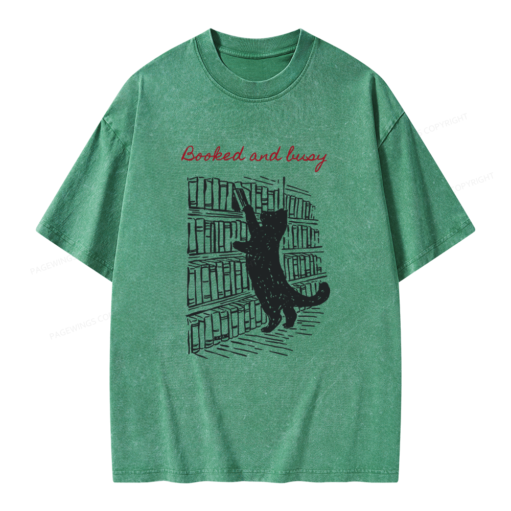 Pagewings Booked and Busy Unisex Washed T-shirt