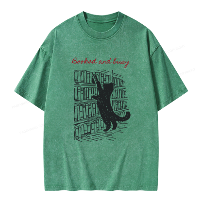 Pagewings Booked and Busy Unisex Washed T-shirt