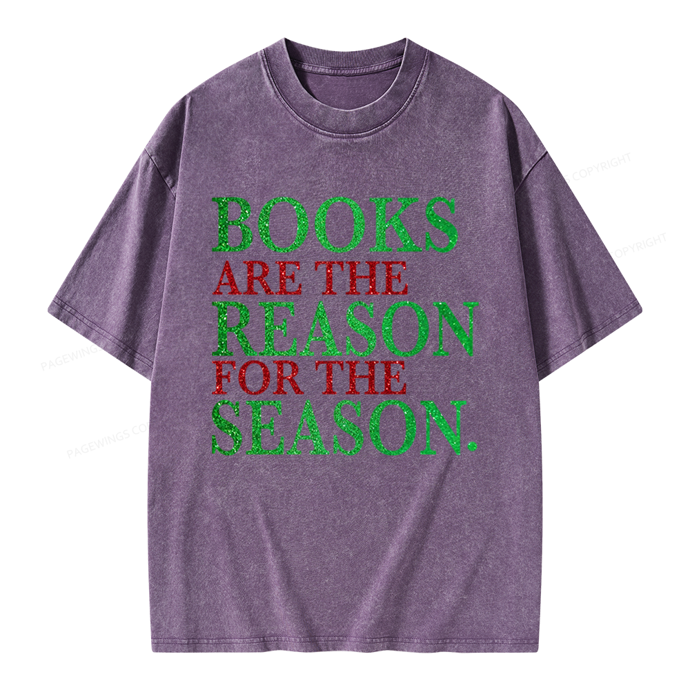 Pagewings Books Are The Reason For The Season Unisex Washed T-shirt