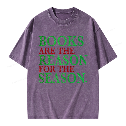 Pagewings Books Are The Reason For The Season Unisex Washed T-shirt