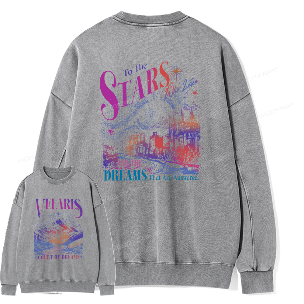 Pagewings Velaris City Of Starlight  Unisex Washed Sweatshirt