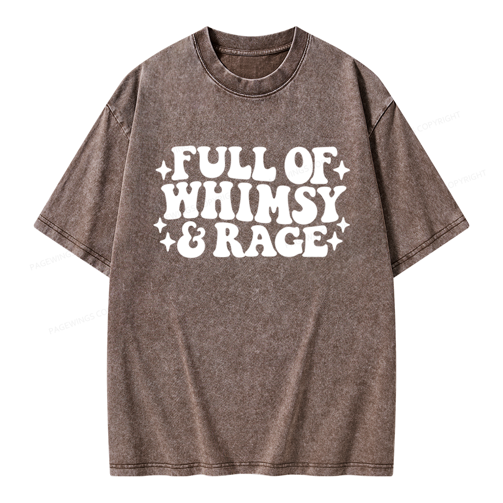 Pagewings Full Of Whimsy And Rage Unisex Washed T-shirt