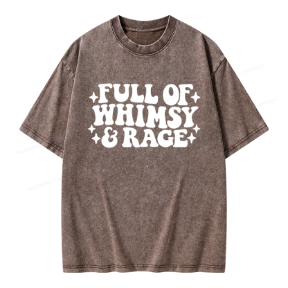 Pagewings Full Of Whimsy And Rage Unisex Washed T-shirt