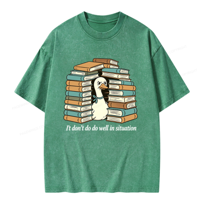 Pagewings I Don’t Do Well In Situations Unisex Washed T-shirt