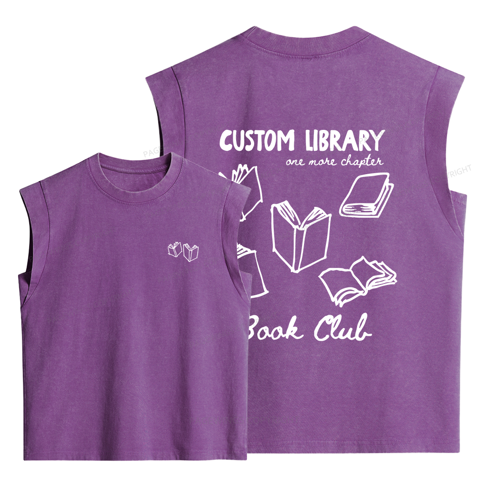 Pagewings Personalized Library Book Club Women's Washed Tank Top