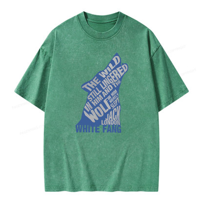 Pagewings White Fang by Jack London Blue Book Quote Unisex Washed T-shirt