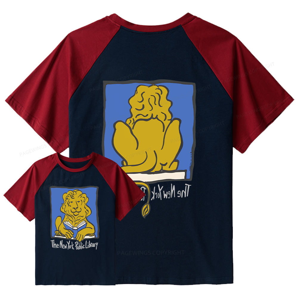 Pagewings Vintage Library Raglan T-shirt