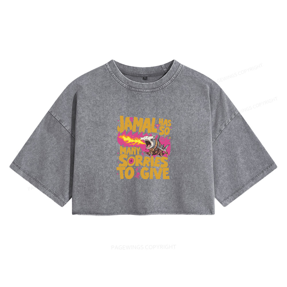 Pagewings Sci-Fi Novel Lover Women's Washed Cropped T-shirt