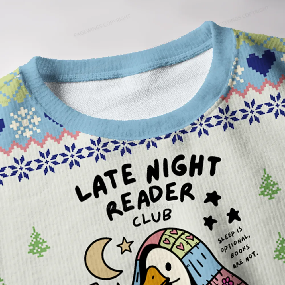 Pagewings Late Night Reader Club Unisex Ugly Knit Sweatshirt