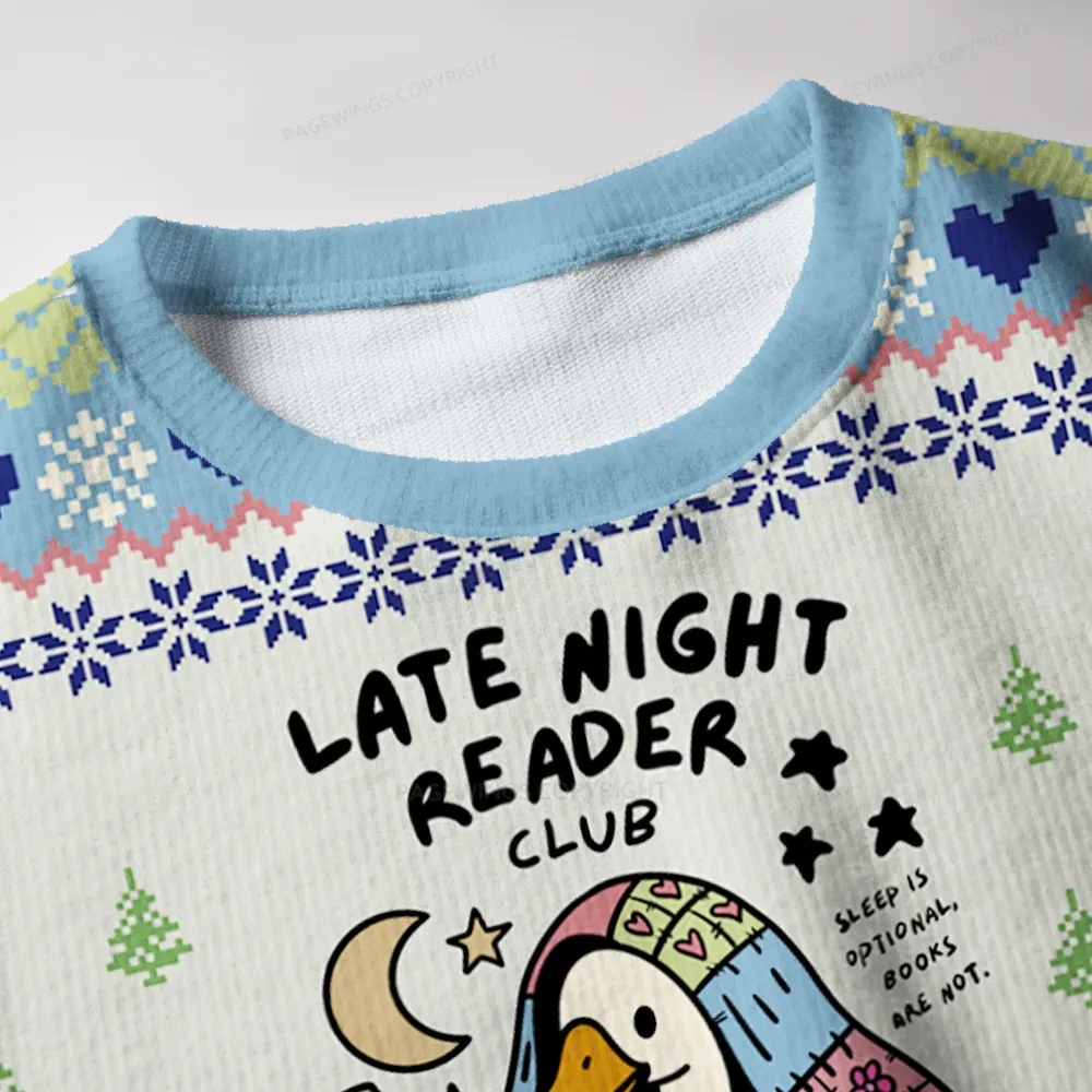 Pagewings Late Night Reader Club Unisex Ugly Knit Sweatshirt