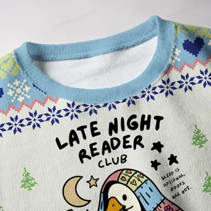 Pagewings Late Night Reader Club Unisex Ugly Knit Sweatshirt
