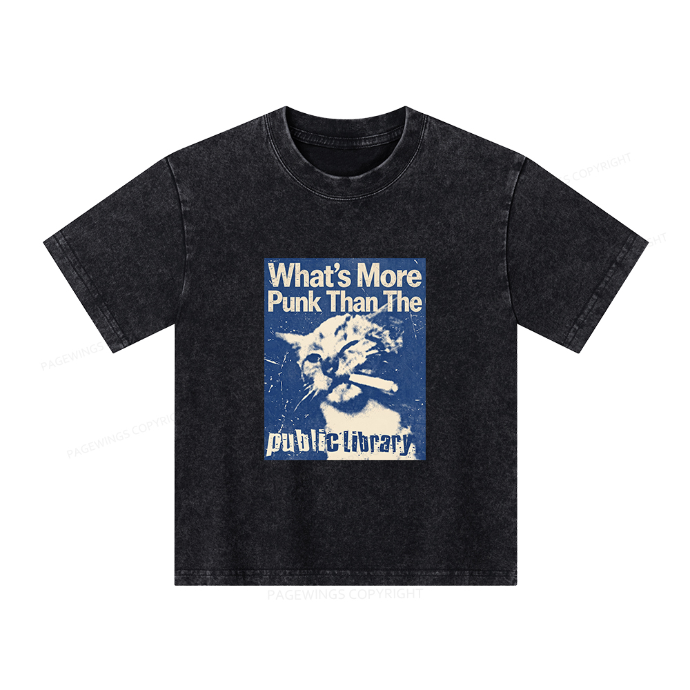 Pagewings What's More Punk Than The Public Library Unisex Kids Washed T-shirt