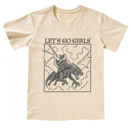 Pagewing Let's Go Girls V-neck T-shirt