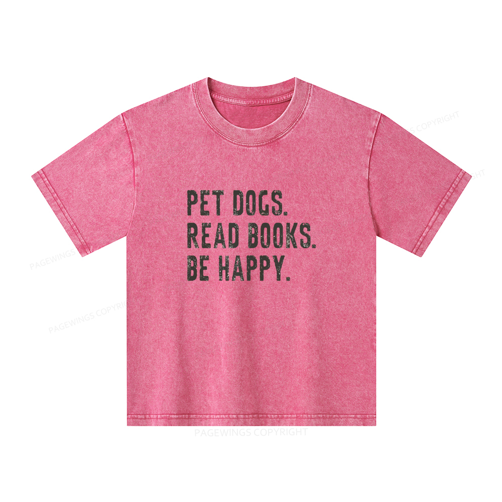 Pagewings Book Sweatshirt Book Lover Gift Unisex Kids Washed T-shirt